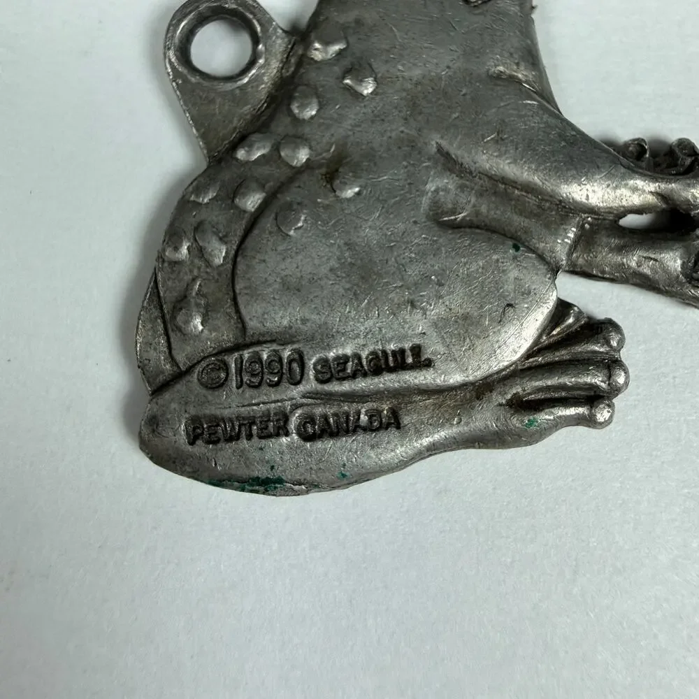 Vintage 1990 Seagull Pewter Canada Frog Prince Charm Pendant